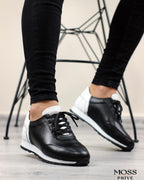 SİYAH DERİ ERKEK SPOR AYAKKABI