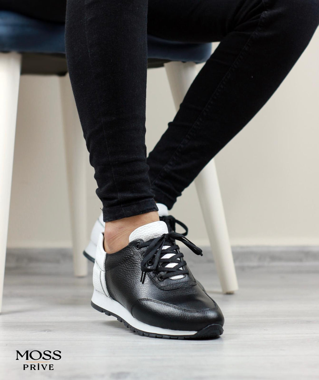 SİYAH DERİ ERKEK SPOR AYAKKABI