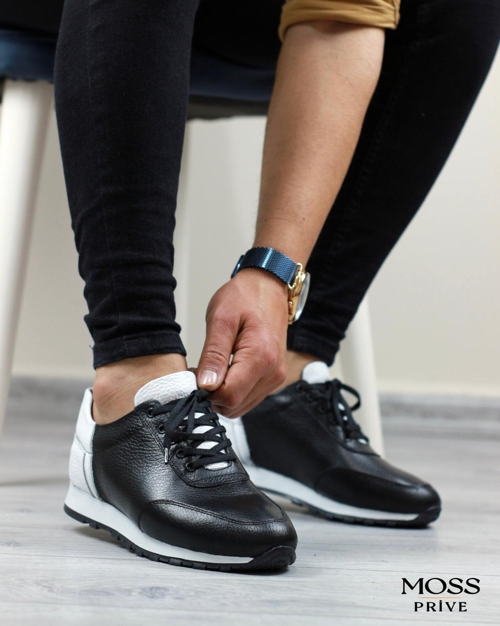 SİYAH DERİ ERKEK SPOR AYAKKABI