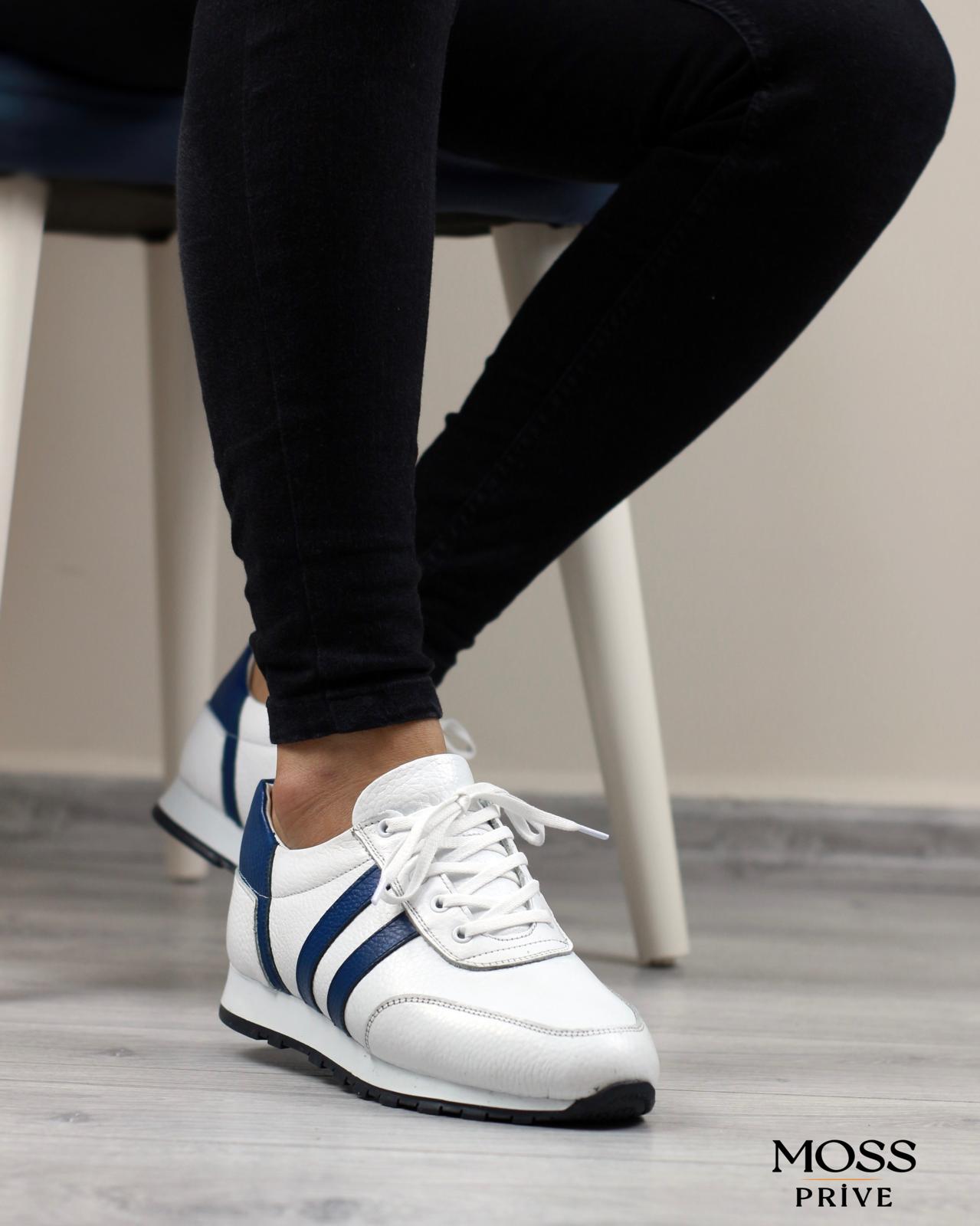 BEYAZ DERİ ERKEK SPOR AYAKKABI