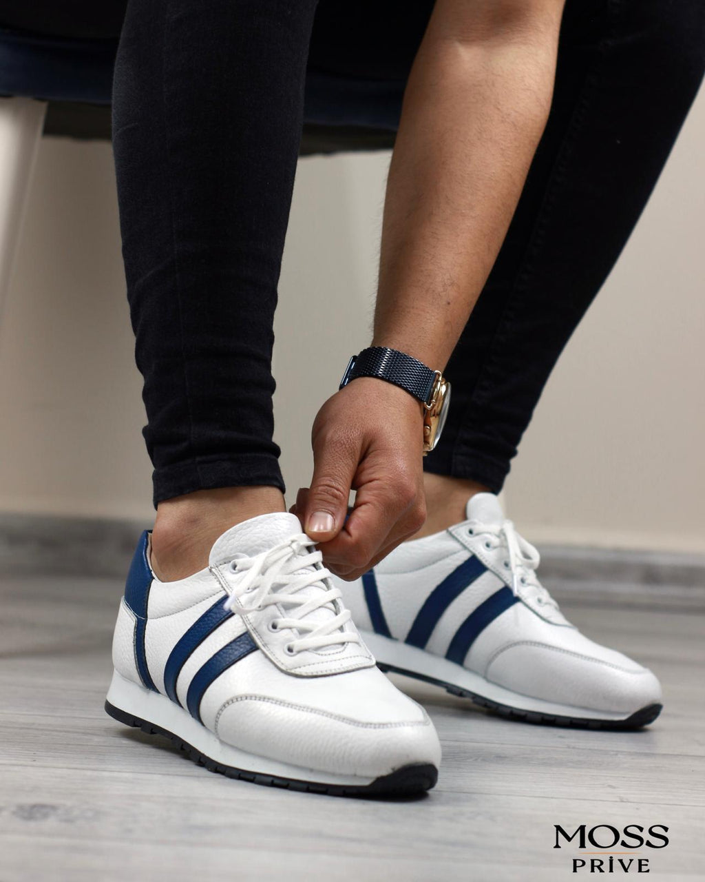 BEYAZ DERİ ERKEK SPOR AYAKKABI