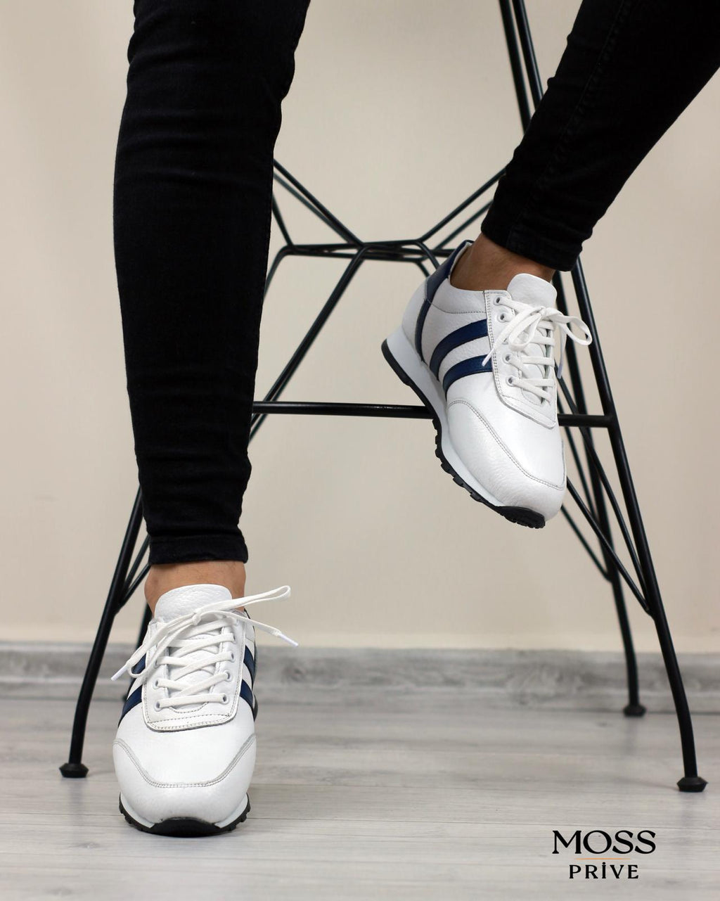 BEYAZ DERİ ERKEK SPOR AYAKKABI