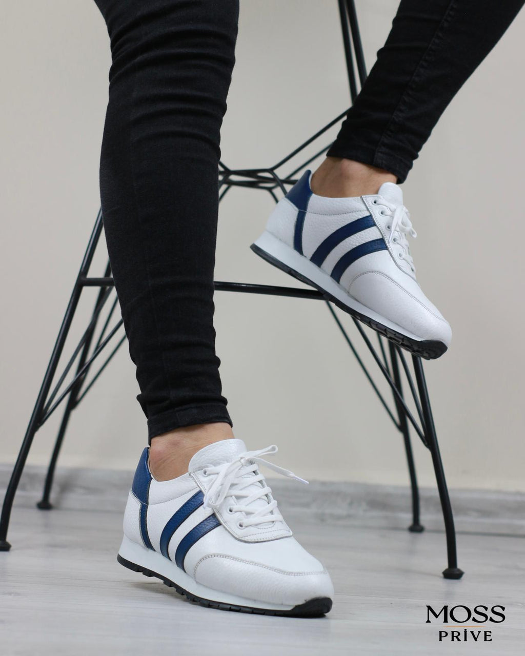 BEYAZ DERİ ERKEK SPOR AYAKKABI