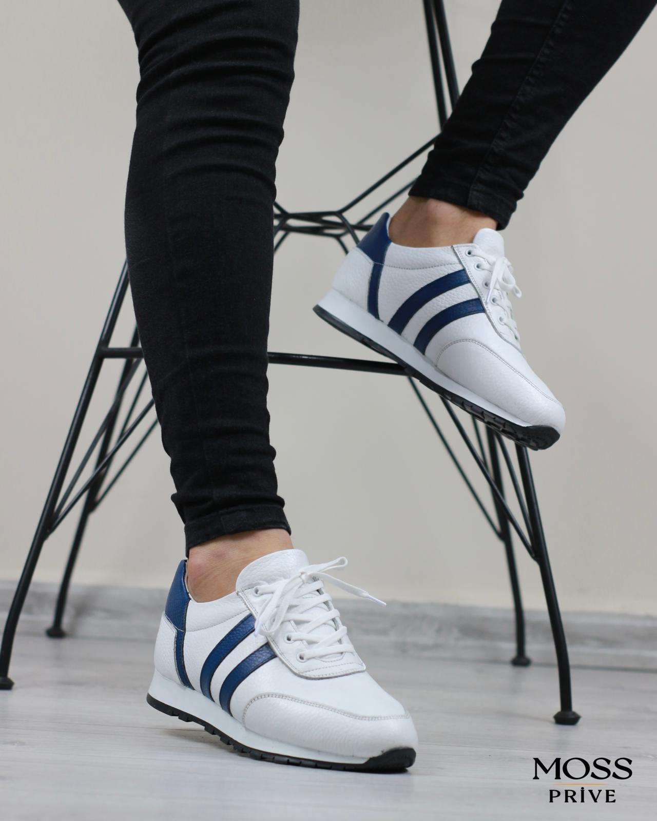 BEYAZ DERİ ERKEK SPOR AYAKKABI