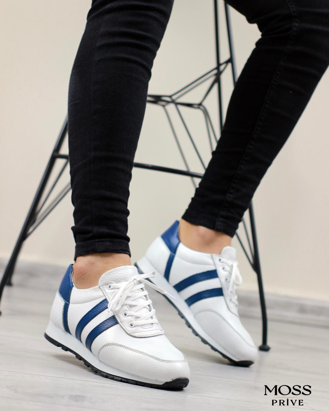 BEYAZ DERİ ERKEK SPOR AYAKKABI