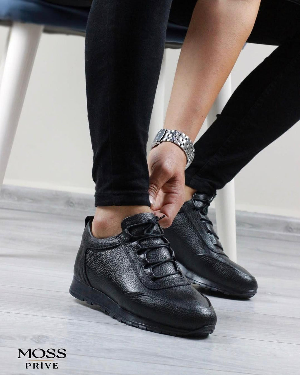 SİYAH DERİ ERKEK SPOR AYAKKABI