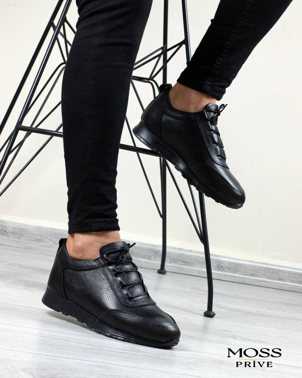 SİYAH DERİ ERKEK SPOR AYAKKABI