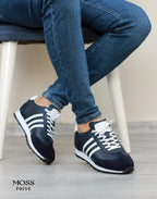 LACİVERT DERİ ERKEK SPOR AYAKKABI