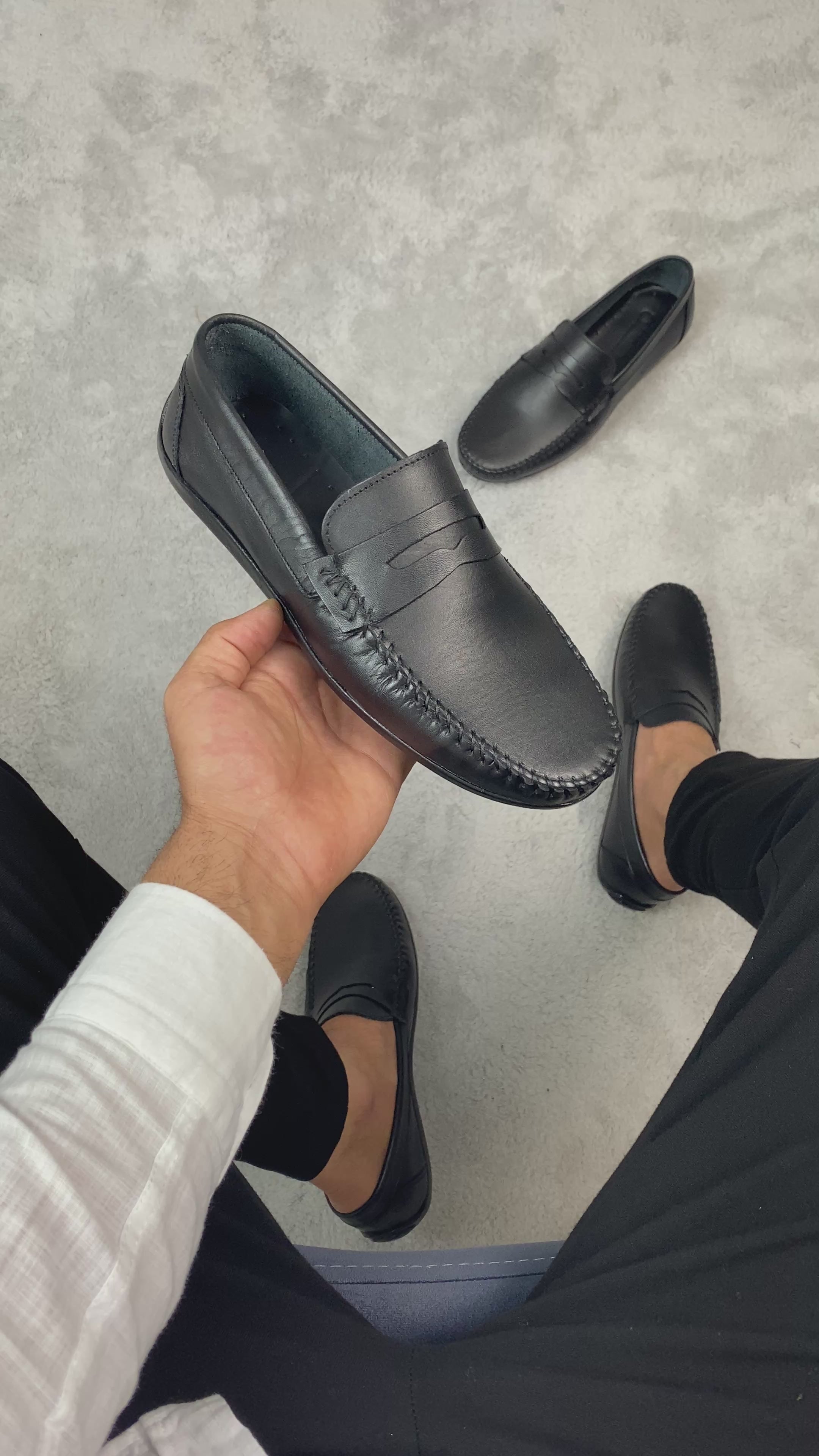 RAKS 02 SİYAH DERİ ERKEK LOAFER AYAKKABI