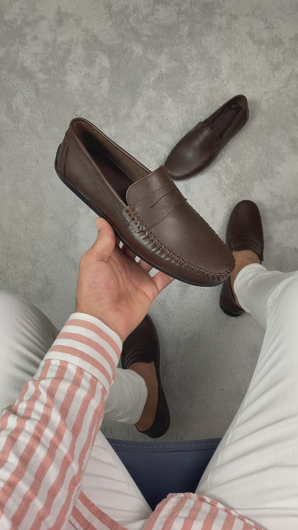 RAKS 02 KAHVERENGİ DERİ ERKEK LOAFER AYAKKABI