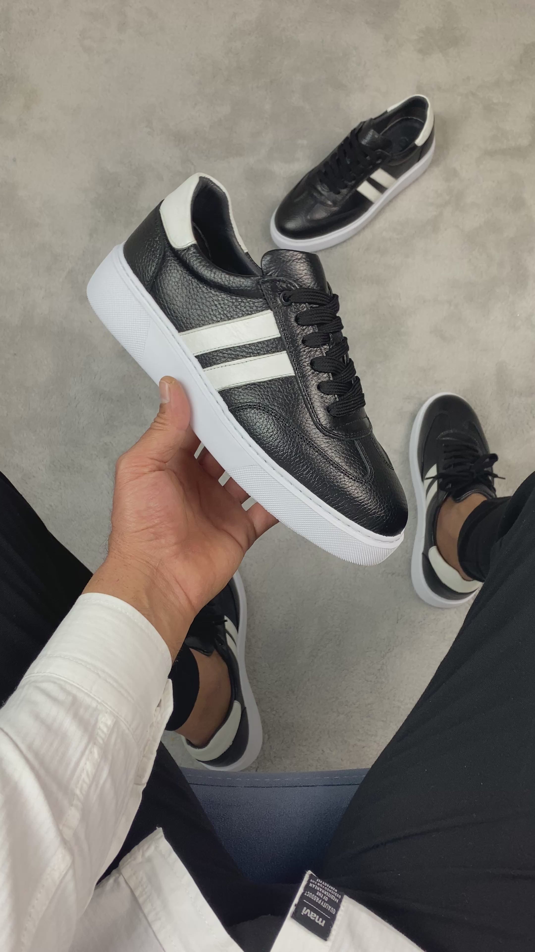 RİVİERA SiYAH DERi EVA TABAN ERKEK SNEAKERS AYAKKABI