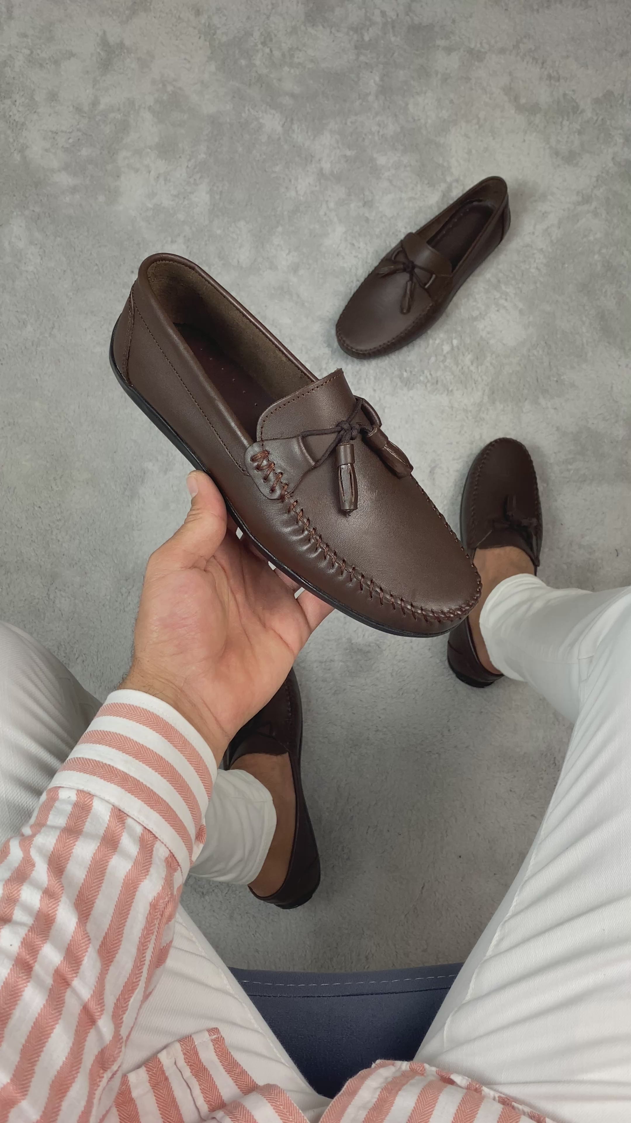 RAKS 03 KAHVERENGİ DERİ ERKEK LOAFER AYAKKABI