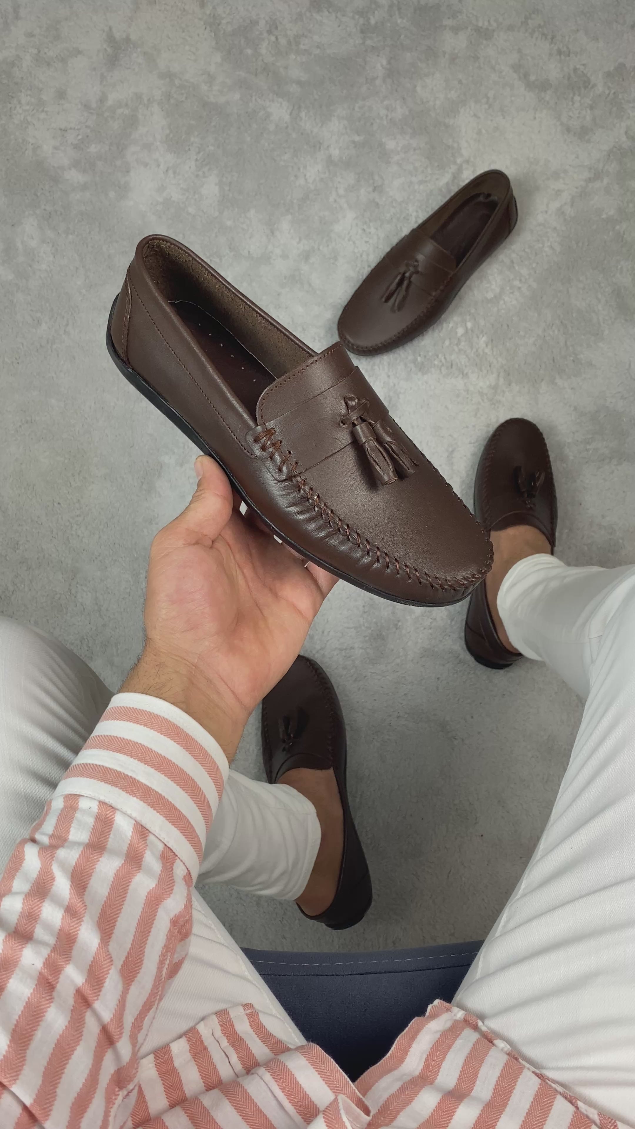 RAKS 04 KAHVERENGİ DERİ ERKEK LOAFER AYAKKABI
