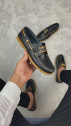 TİMBER SİYAH DERİ ERKEK LOAFER AYAKKABI