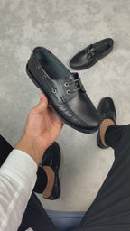 TİMBER SİYAH DERİ SİYAH TABAN ERKEK LOAFER AYAKKABI