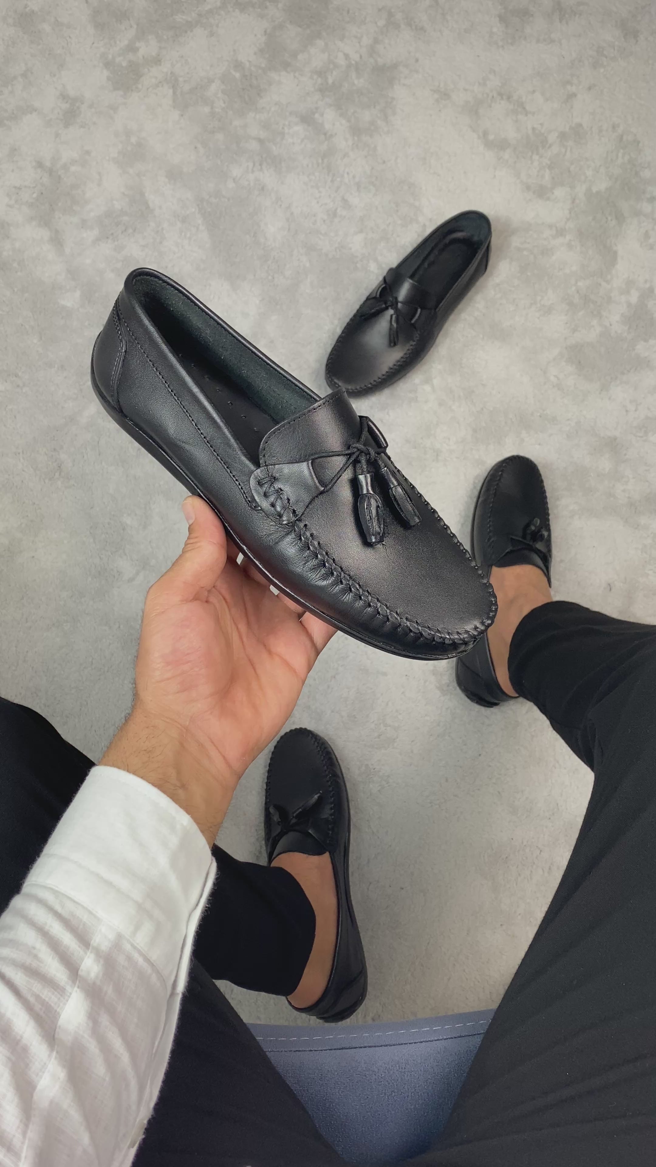 RAKS 03 SİYAH DERİ ERKEK LOAFER AYAKKABI