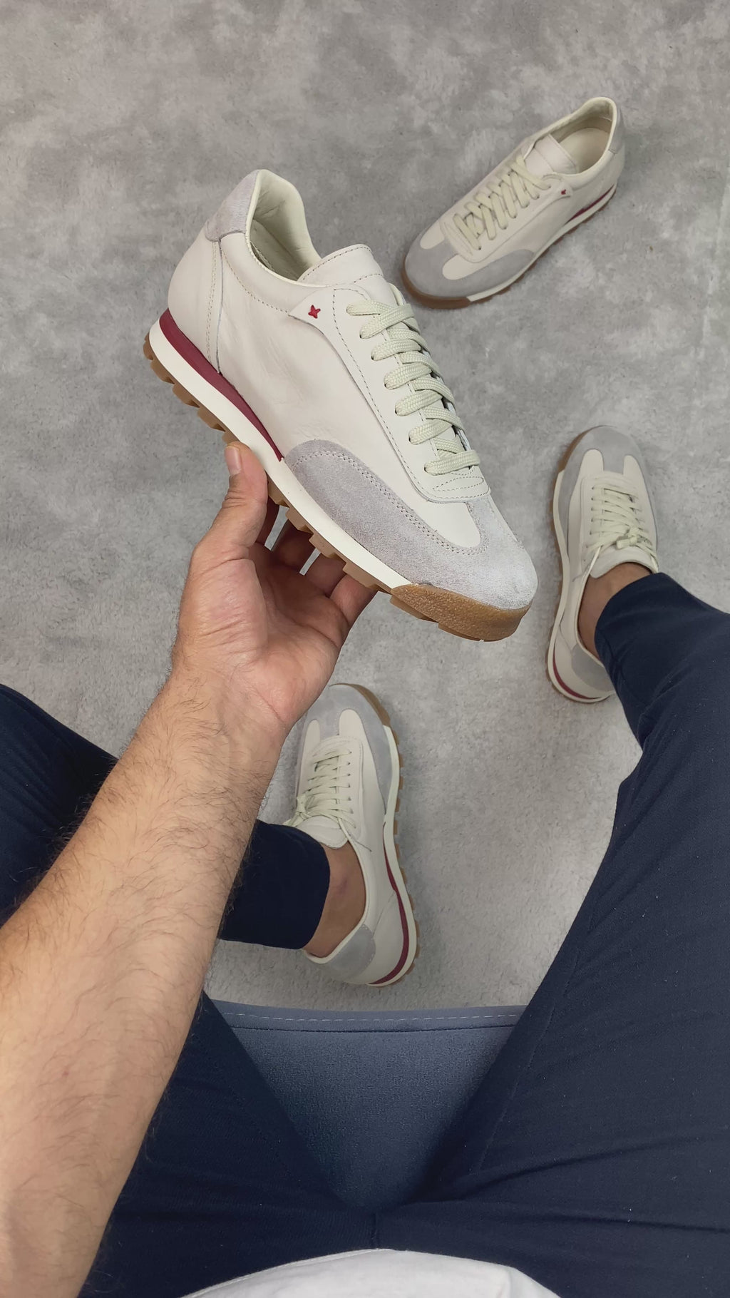 VARELLO BEJ DERİ ERKEK SNEAKERS AYAKKABI